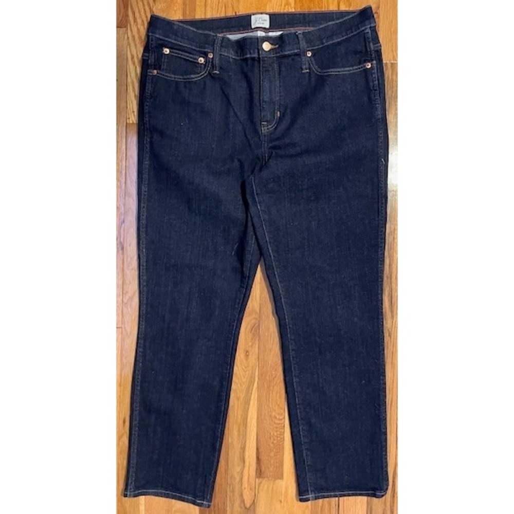 J Crew Denim 9" Vintage Straight Jeans‎ size 33 dark wash